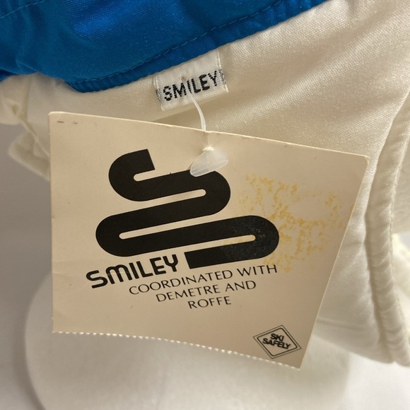 Vintage Smiley Dazzler Ski Hat With Visor/Strap White Blue Purple NWT! main image 6